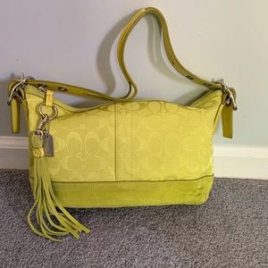 Lime green Coach handbag